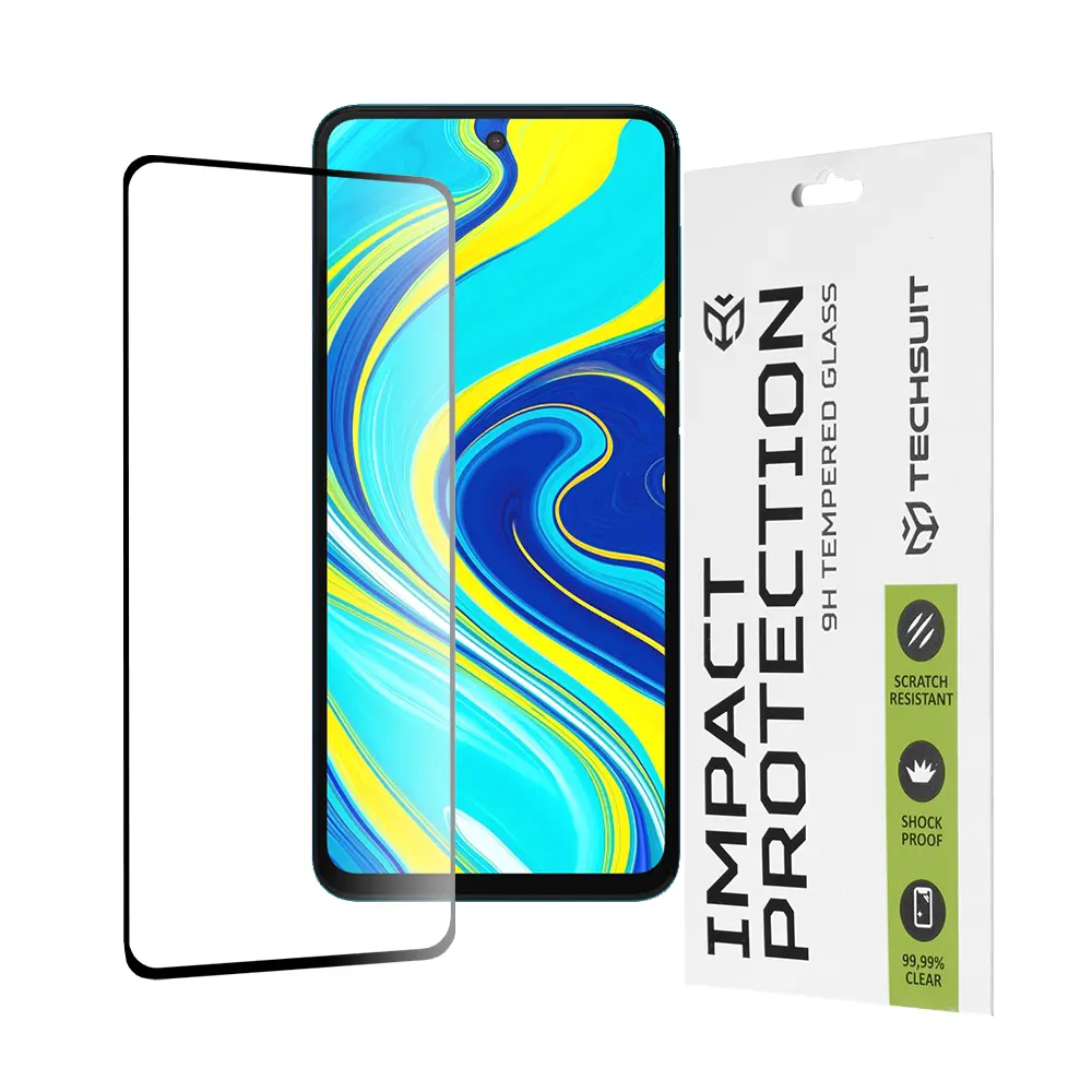 Techsuit 111D Celoplošné sklo Xiaomi Redmi Note 9S Pro Max Black