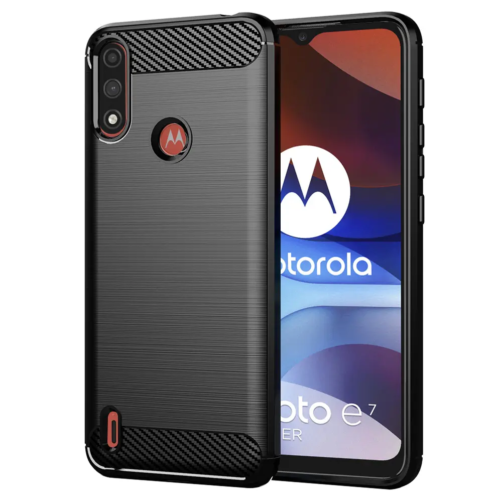 Techsuit Karbon Silikon Motorola Moto E7 Power Moto E7i Power Černá