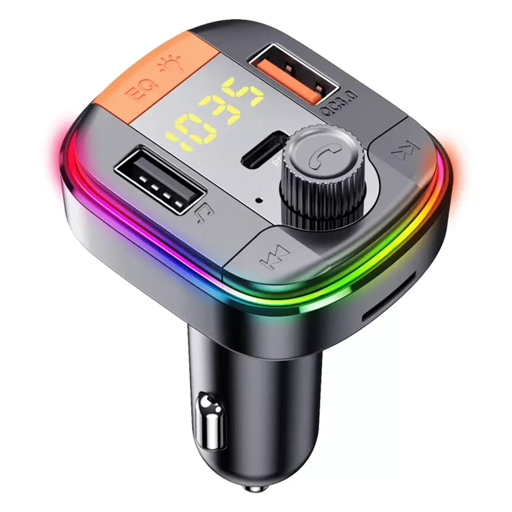 Yesido Nabíječka Y45 FM 2xUSB-A Type-C LED RGB 18W Černá