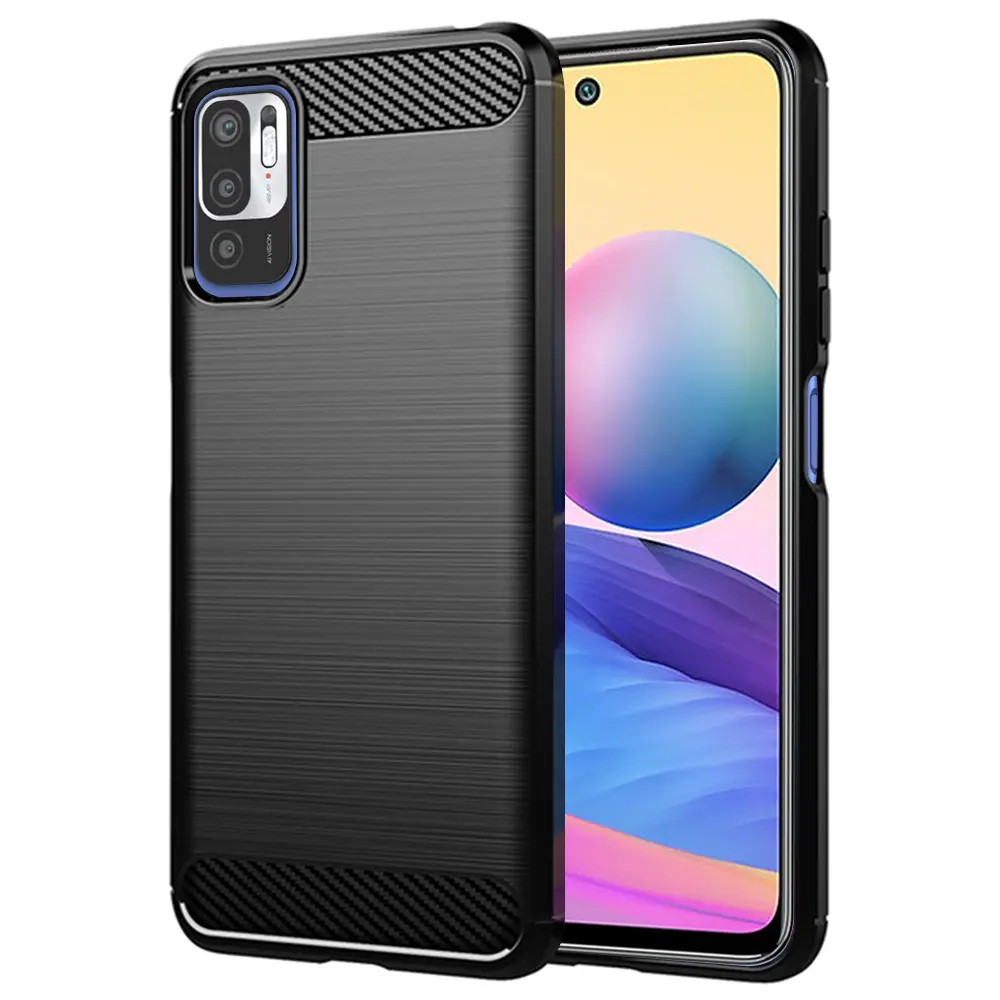 Techsuit Karbon Silikon Xiaomi Redmi Note 10 5G Poco M3 Pro 5G Černý