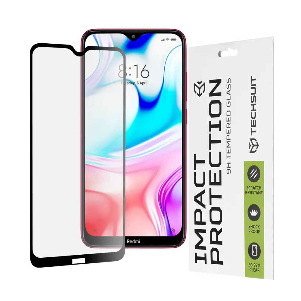 Techsuit 111D Celoplošné Full Glue Sklo Xiaomi Redmi 8 Redmi 8A Černá