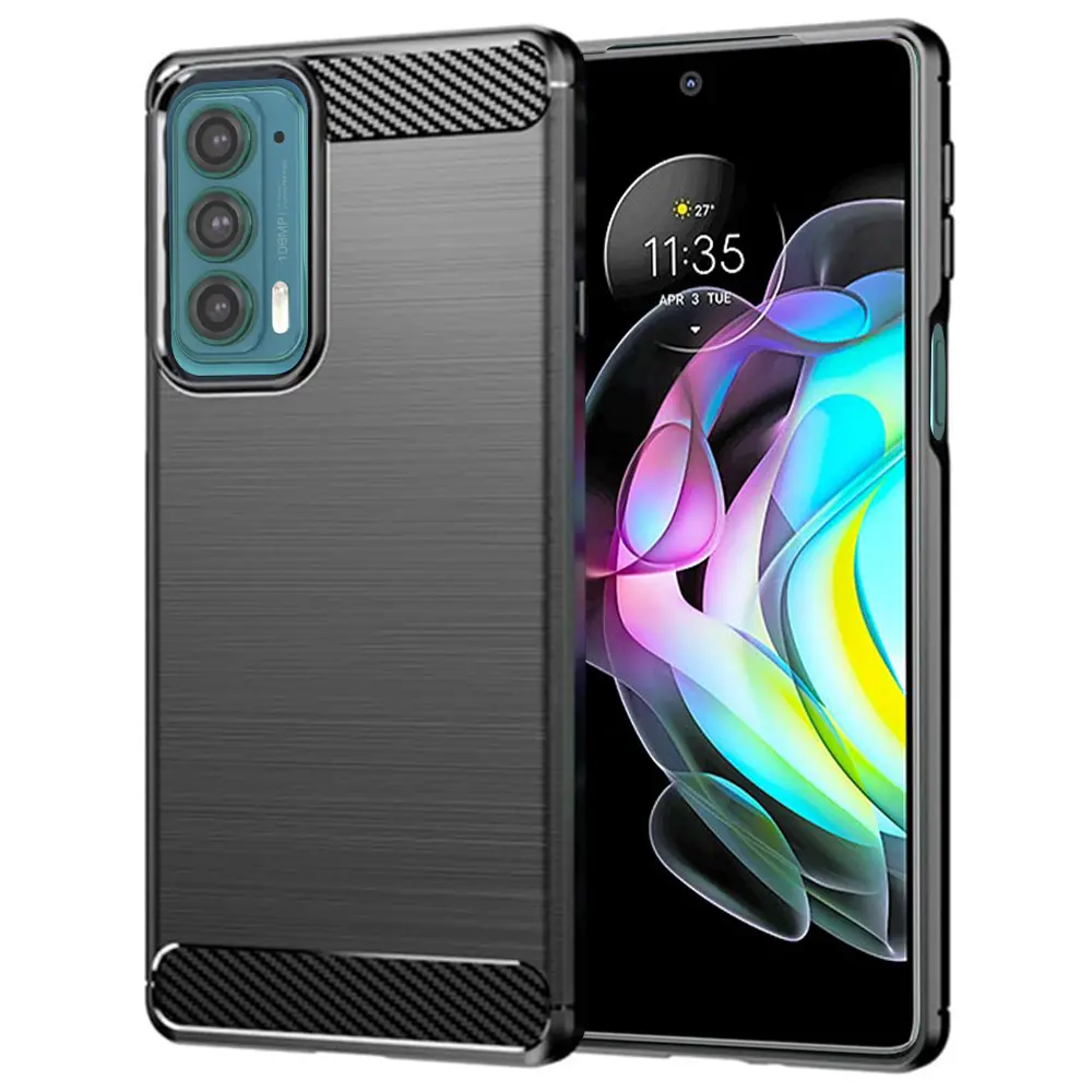 Techsuit Karbon Silikon Motorola Edge 20 5G Černý