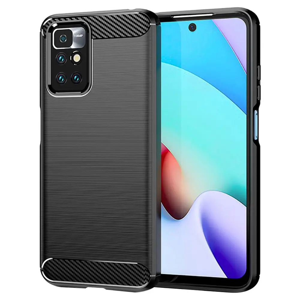 Techsuit Carbon Silicone Xiaomi Redmi 10 2021 2022 Černá