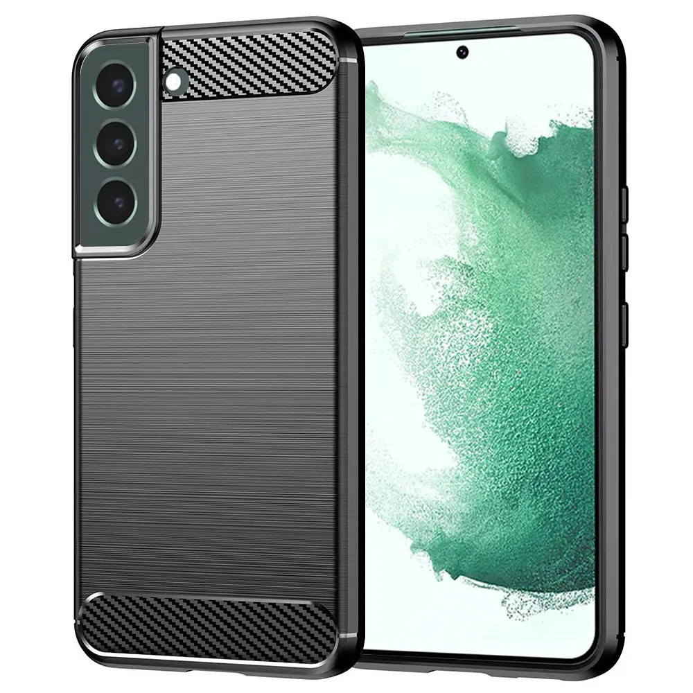 Techsuit Karbon Silikon Samsung Galaxy S22 Plus Černý