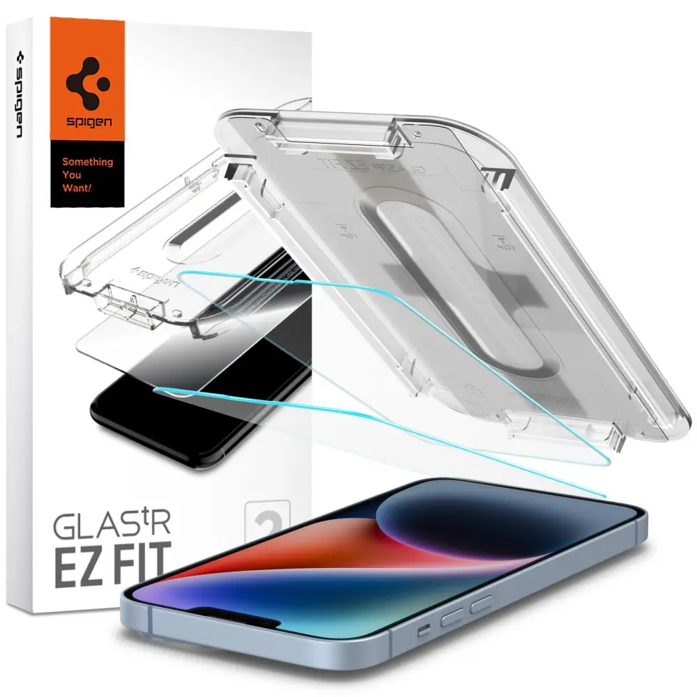 Spigen Glas.tR EZ-FIT 2 kusy Čiré pro iPhone 13 13 Pro 14 16e