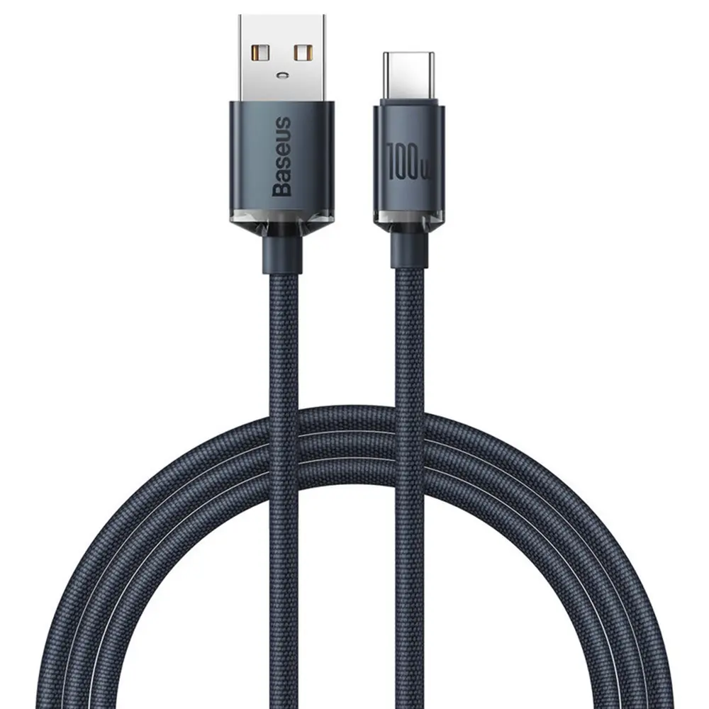 Baseus CAJY000501 Crystal Shine Series Datový Kabel USB - USB-C 100W 2m Black