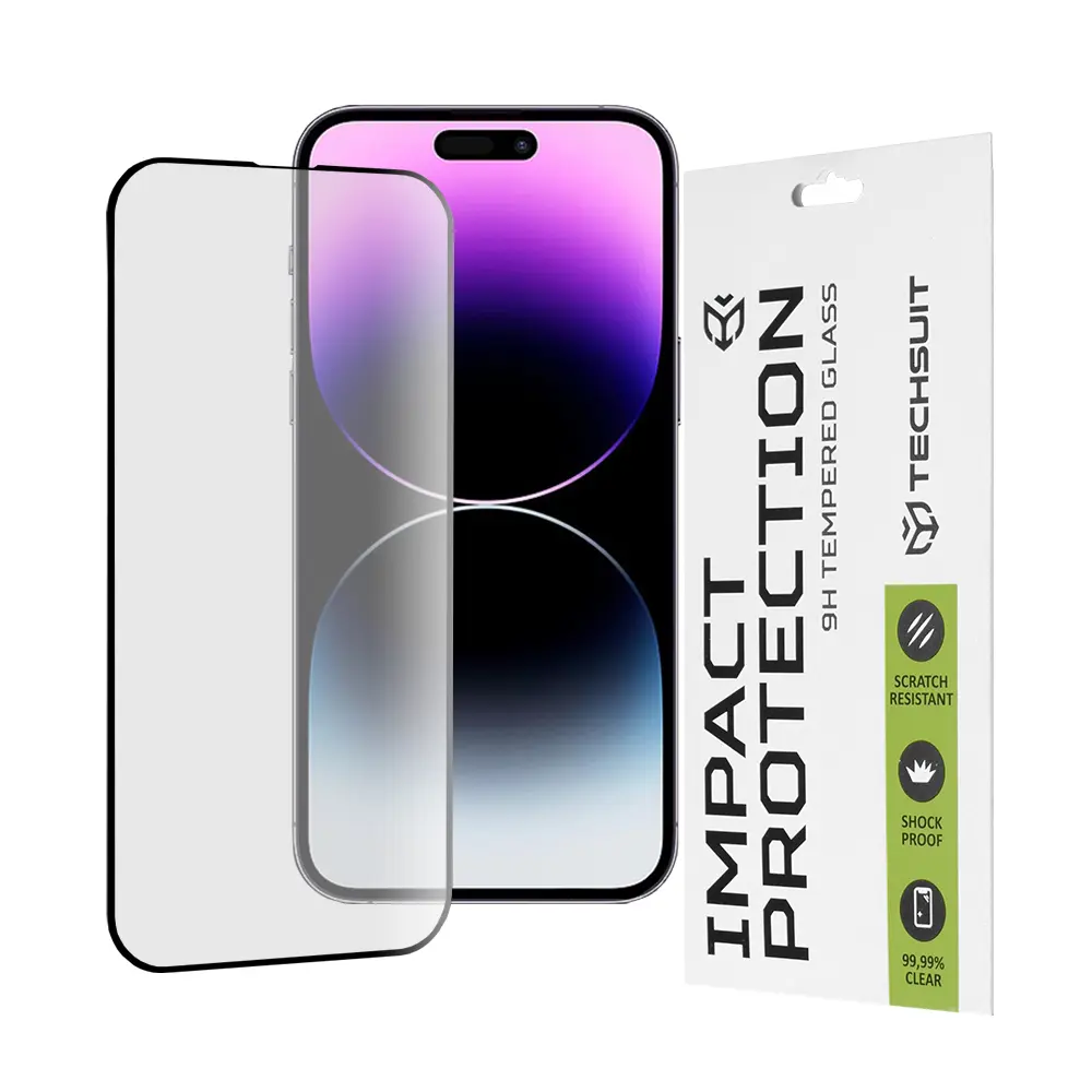 Techsuit 111D Celoplošné sklo iPhone 14 Pro Max Černé