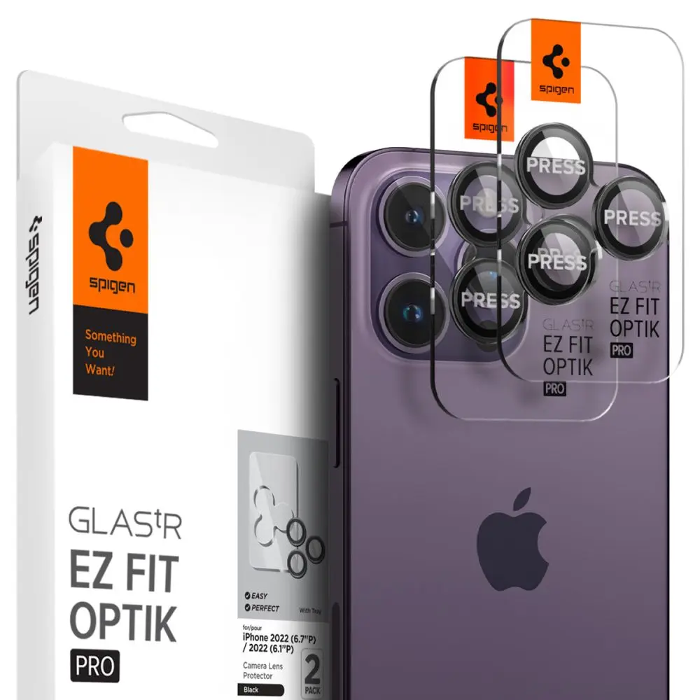 Spigen Optik.tR EZ Fit Pro Sklo fotoaparátu 2 kusy iPhone Black