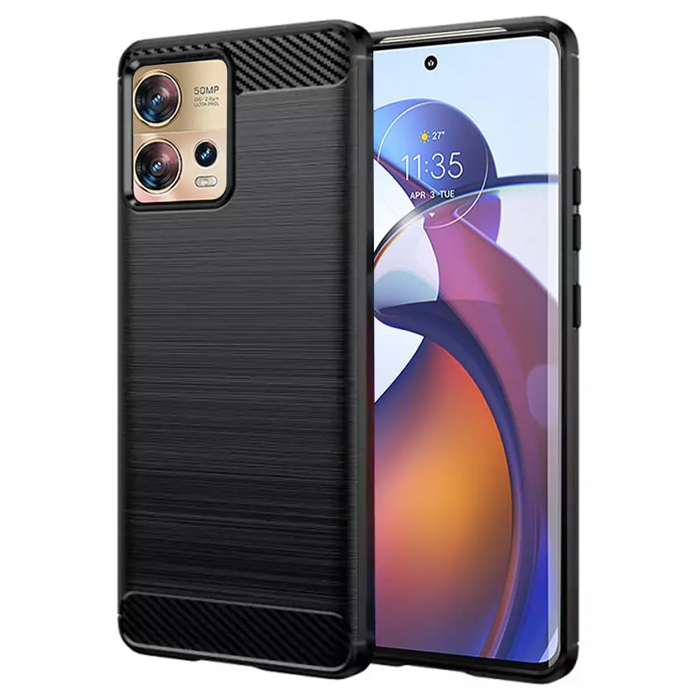 Techsuit Carbon silikonové pouzdro na Motorola Edge 30 Fusion - černé
