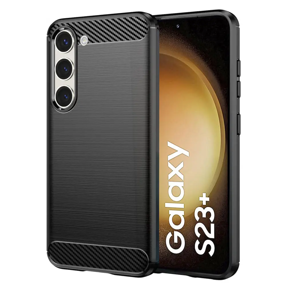 Techsuit Karbon Silikon Samsung Galaxy S23 Plus Černý
