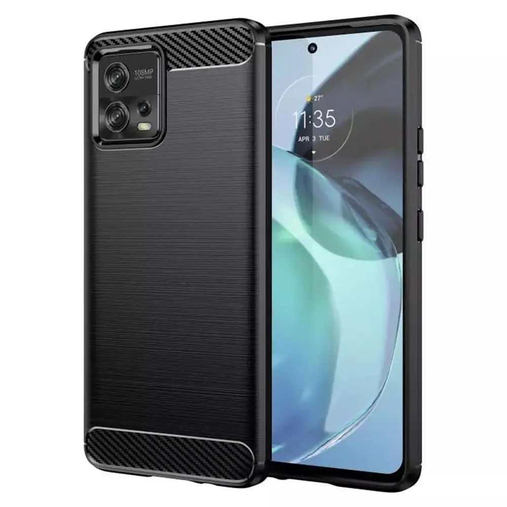 Techsuit Karbon Silikon Motorola Moto G72 Černý