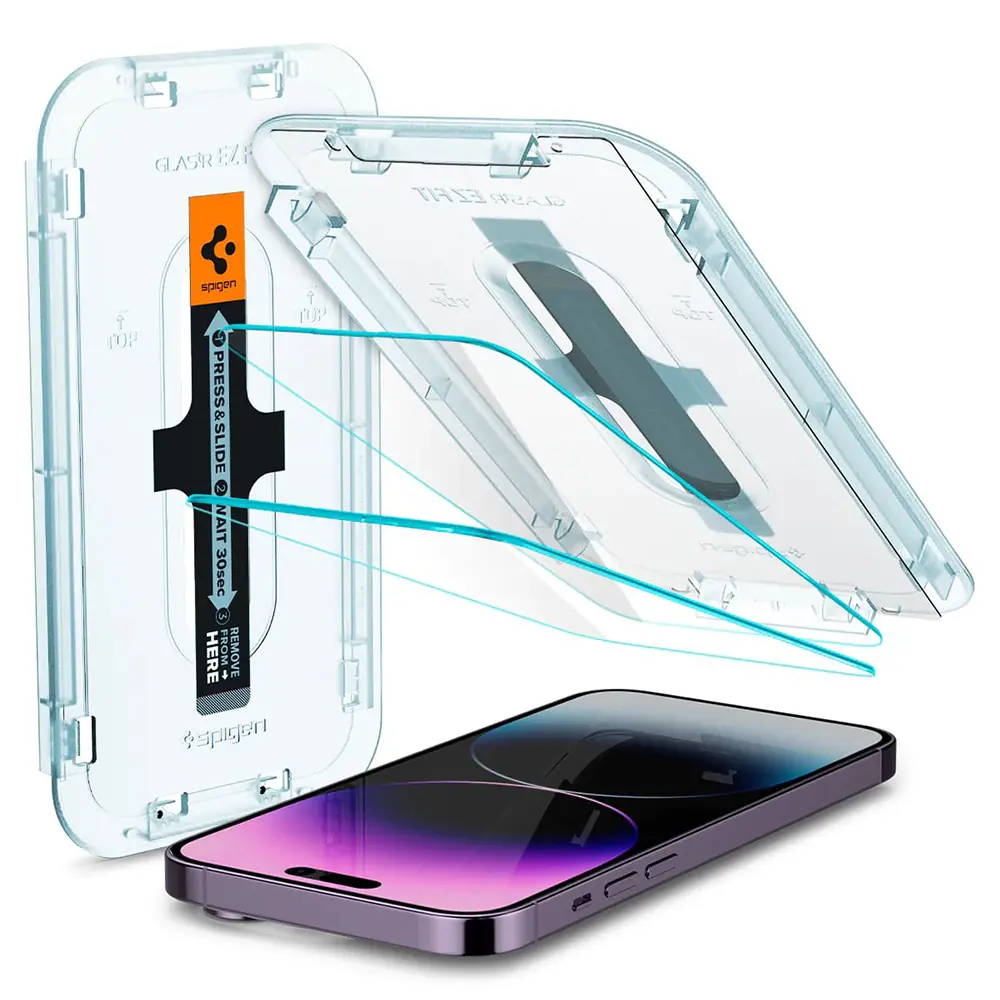 Spigen Glas.tR EZ-FIT (2 balení) ochranné sklo pro - iPhone 14 pro Max - transparentní