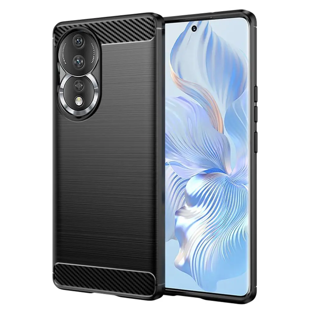 Techsuit Karbon silikon Honor 90 Honor 80 Černé