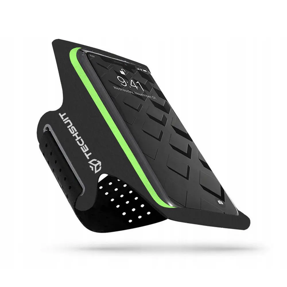 Techsuit Sportovní náramek TH10 max 6.5" Černozelený