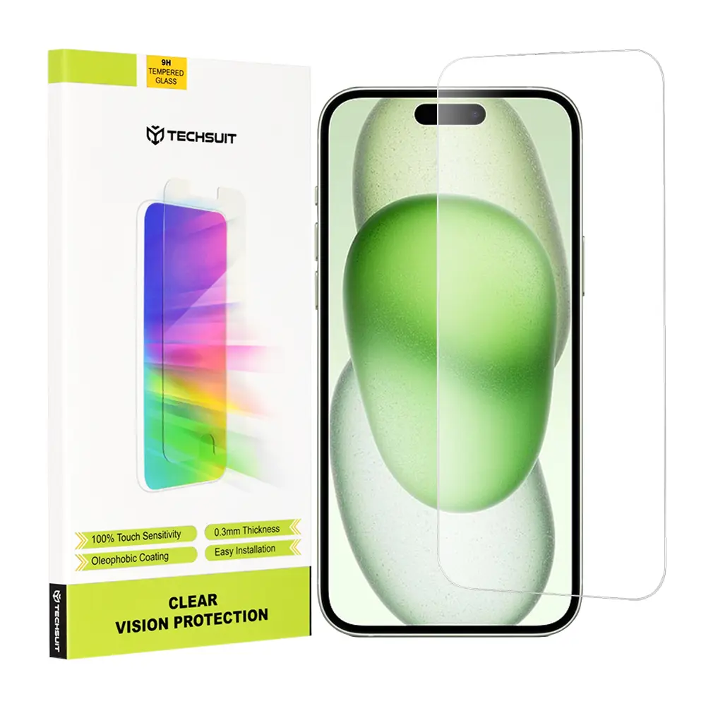 Techsuit Čiré sklo Průhledné pro iPhone 15 Plus 15 Pro Max 16 Plus