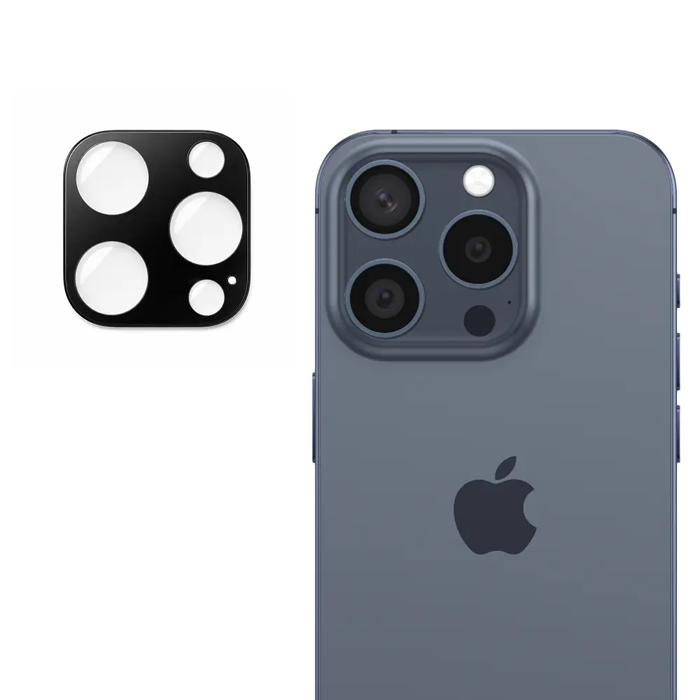 Techsuit sklíčko pro čočku fotoaparátu, iPhone 15 Pro, černé
