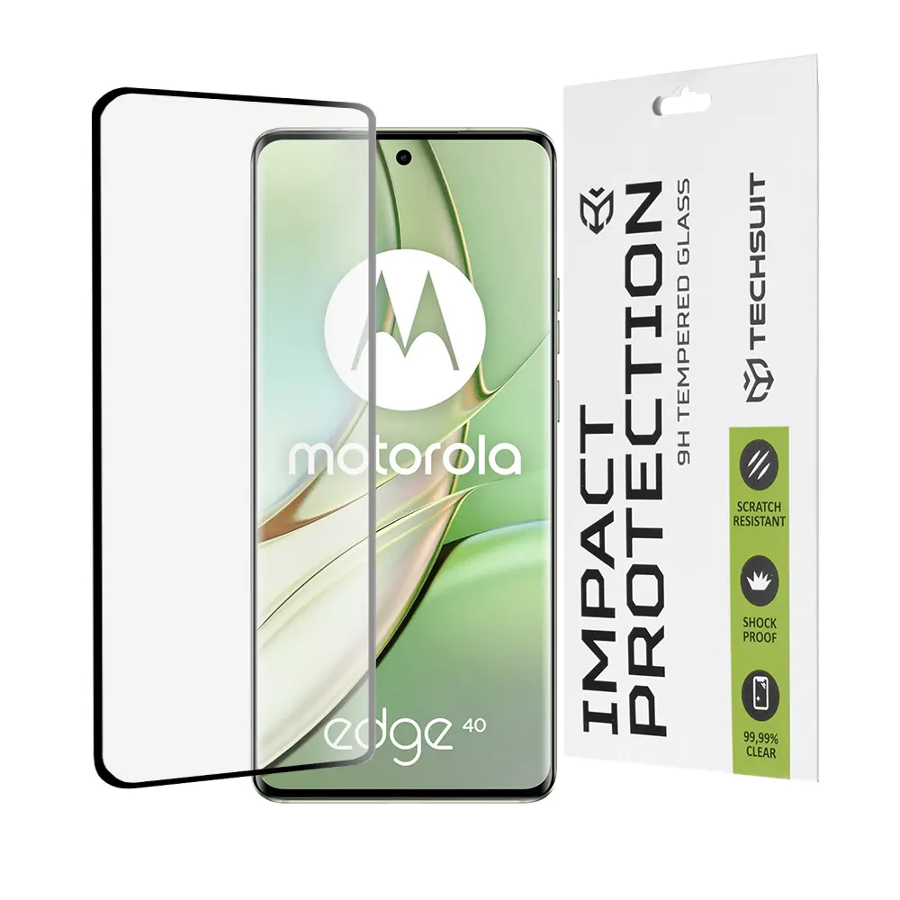 Techsuit 111D Celoplošné sklo Motorola Edge 40 Edge 2023 Černá