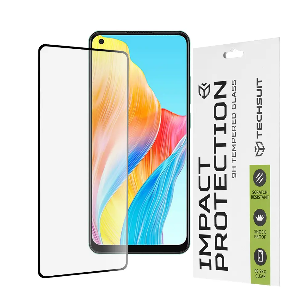 Techsuit 111D Celoplošné sklo lepidlo Oppo A78 4G Black