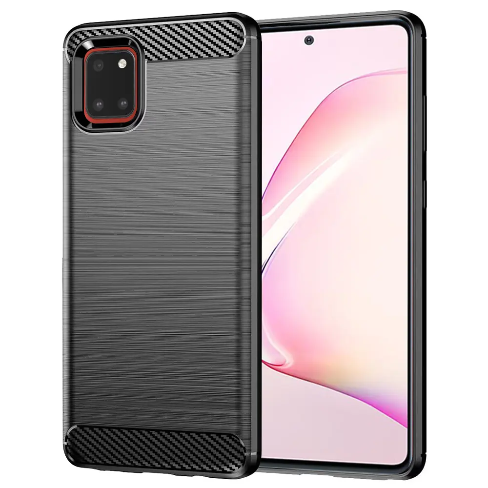 Techsuit Karbon Silikon Samsung Galaxy Note 10 Lite Černá