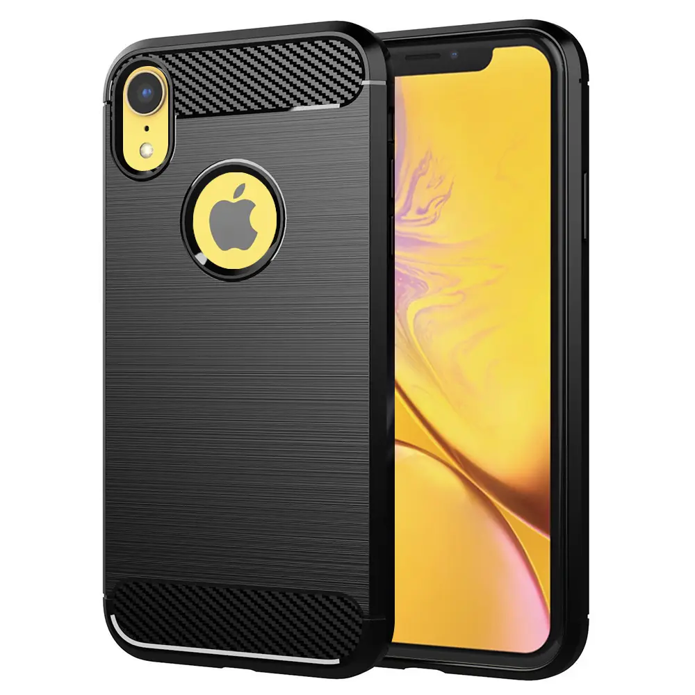Techsuit Karbon Silikon iPhone XR Černý