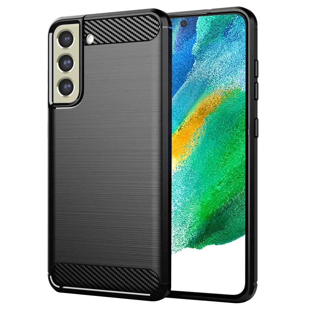Techsuit Karbon Silikon Kryt Samsung Galaxy S21 FE Černý