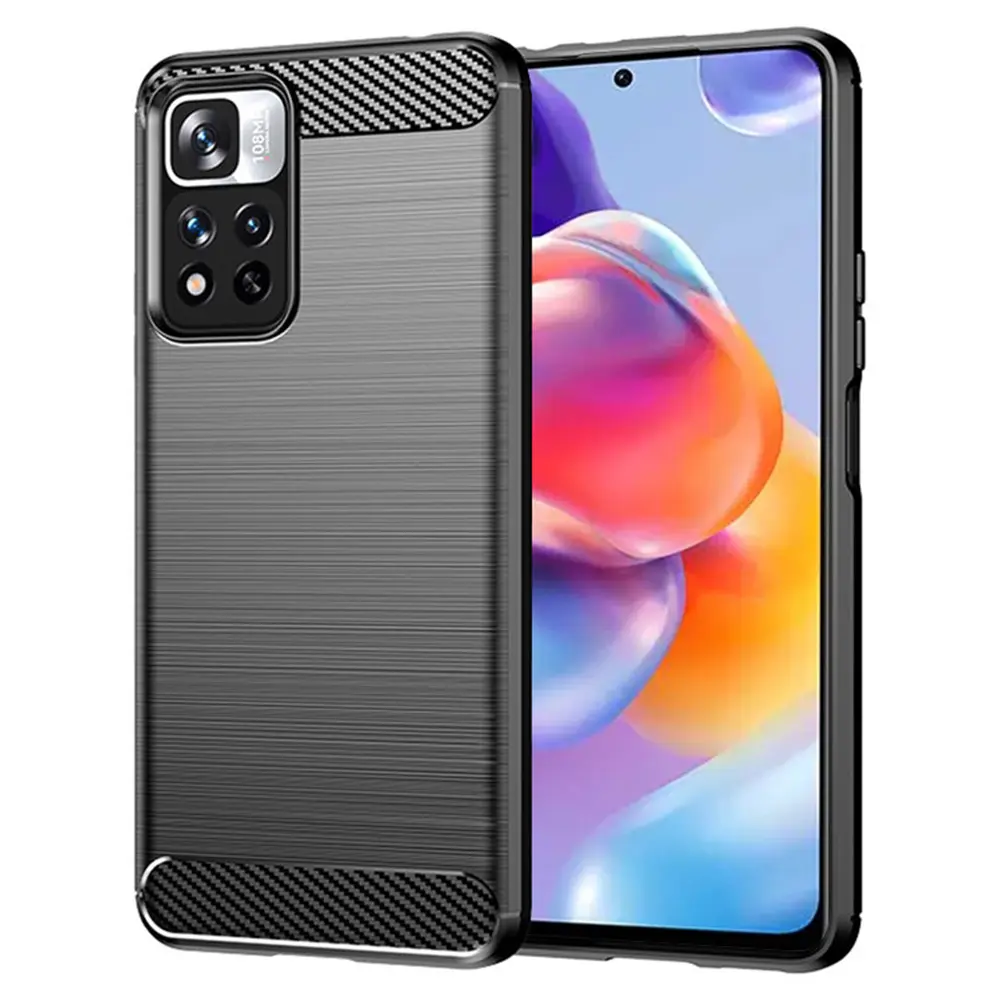 Techsuit Karbon Silikon Xiaomi Redmi Note 11 Pro+ 5G Černý