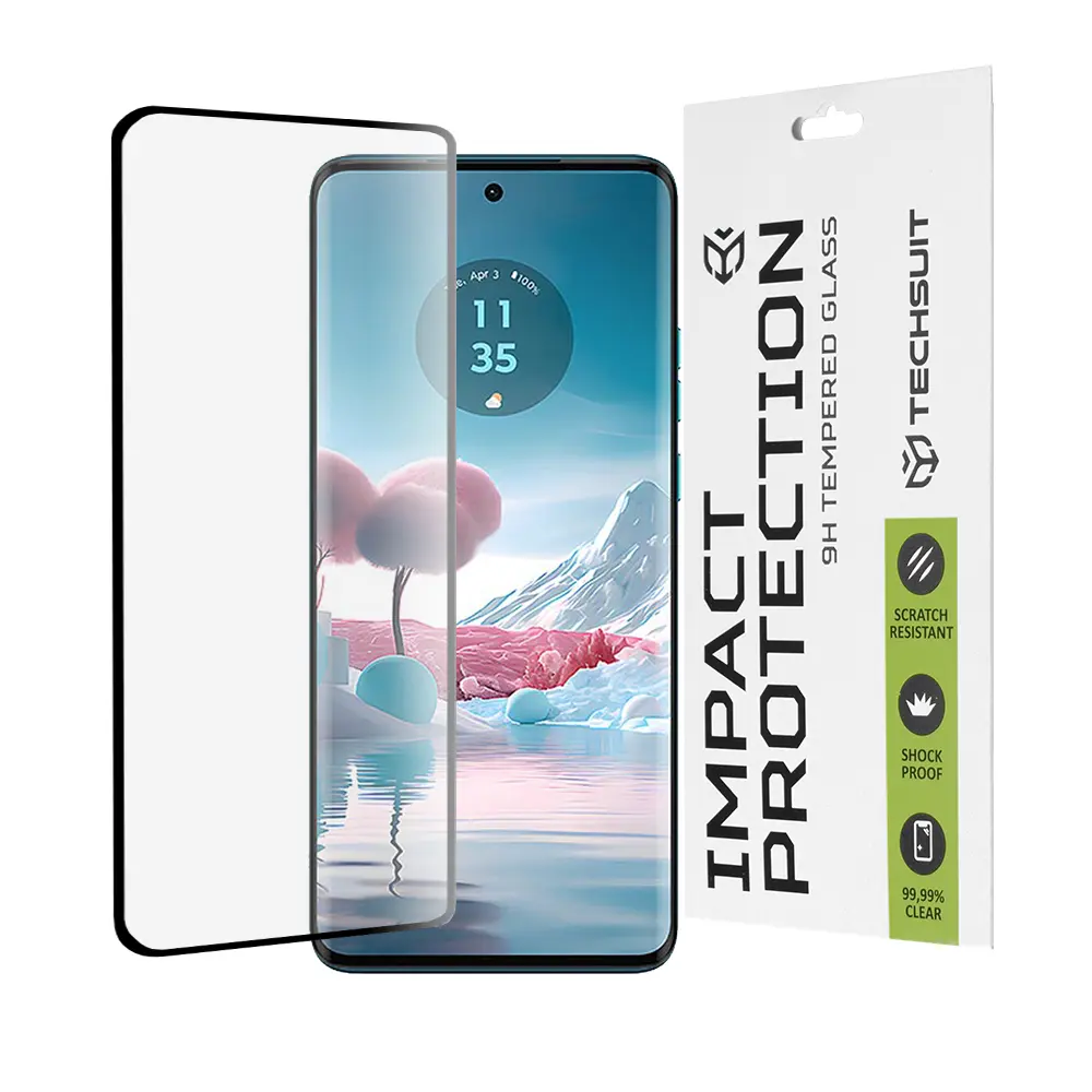 Techsuit 111D Celoplošné lepené sklo 3D Motorola Edge 40 Neo Black