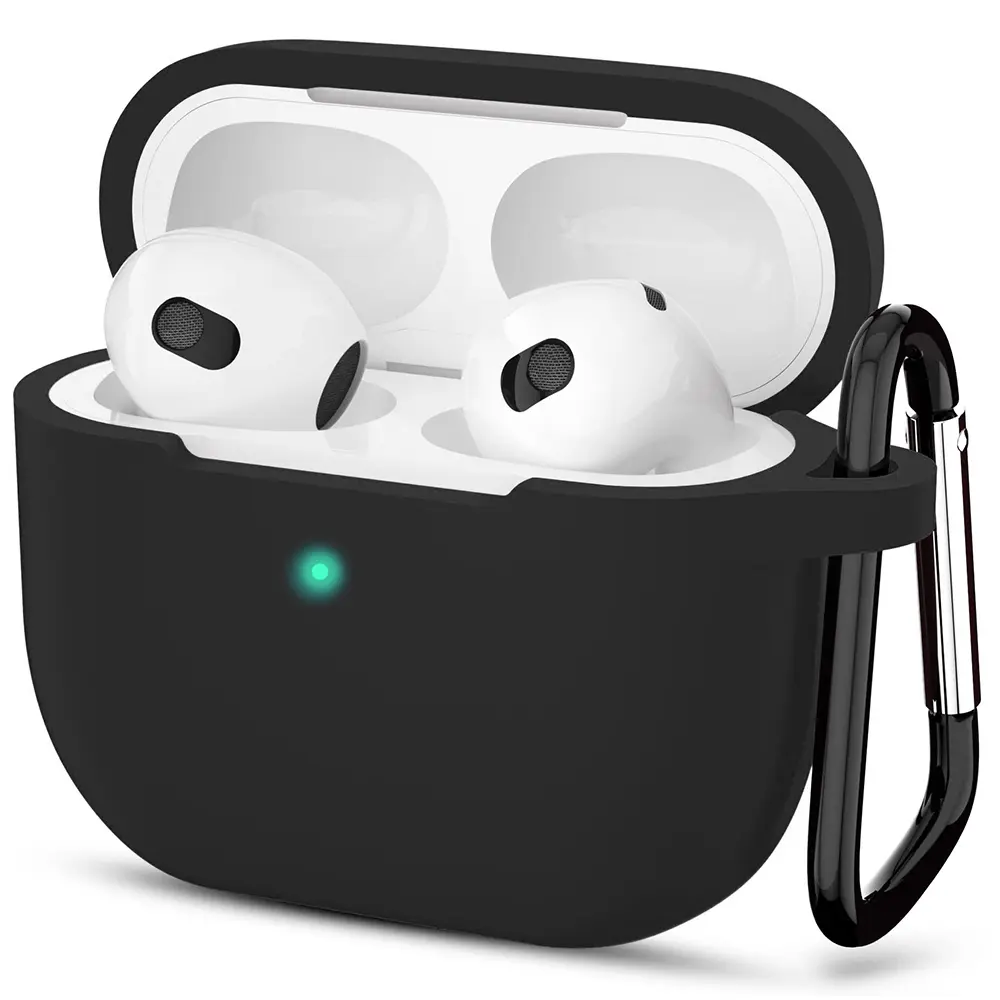 Techsuit Silikonové pouzdro pro Apple AirPods 3 Hladké ultratenké Černé