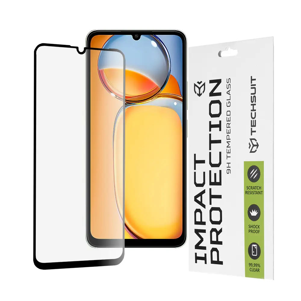 Techsuit 111D Celolepicí sklo Xiaomi Redmi 13C Poco C65 Black