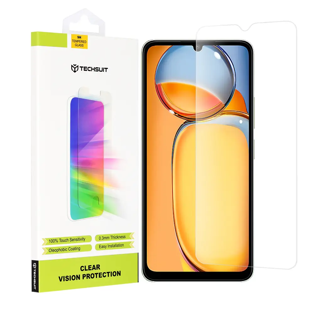 Techsuit Čiré sklo Xiaomi Redmi 13C 4G 5G Poco C65 Průhledné