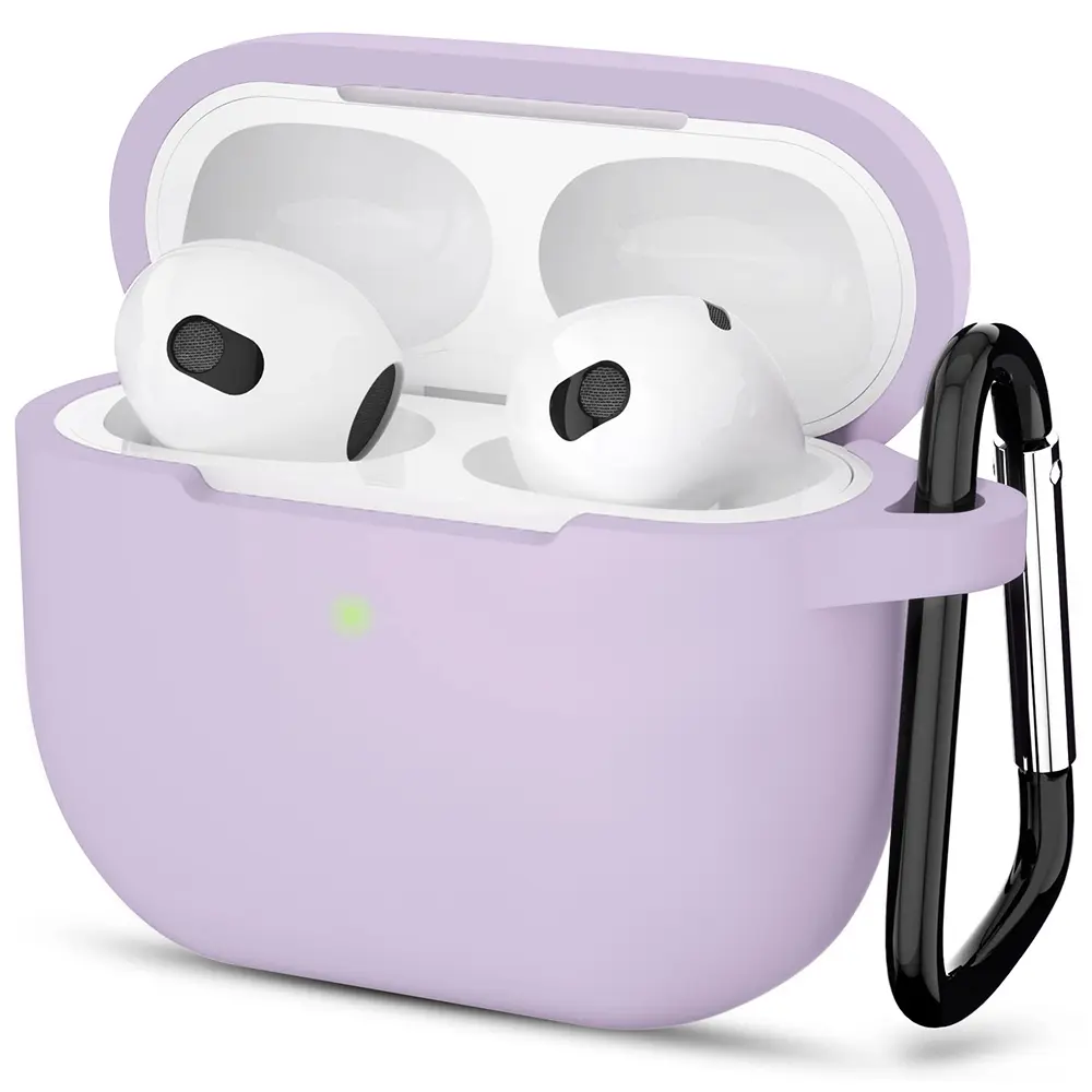 Techsuit Silikonové pouzdro pro Apple AirPods 3 Hladké ultratenké Fialové
