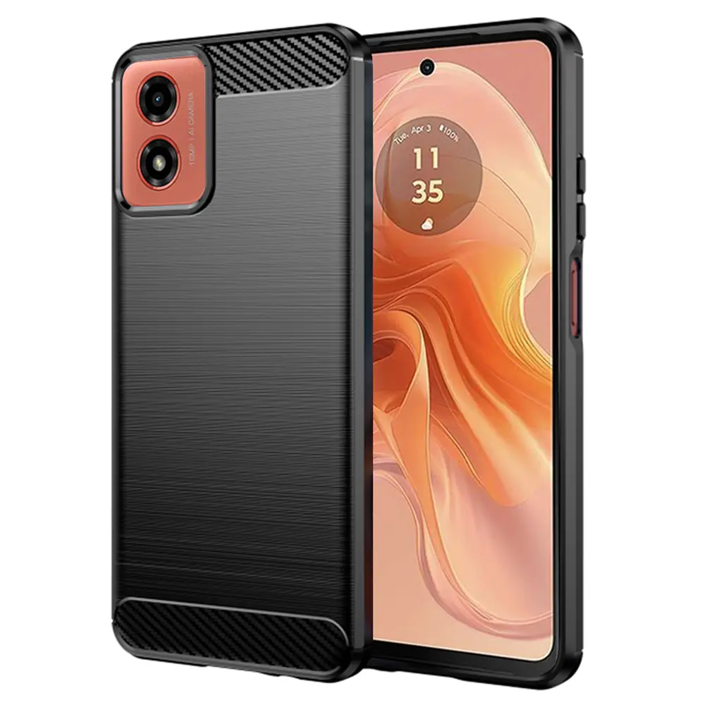Techsuit Karbon Silikon Kryt Motorola G04 G04s G24 G24 Power E14 Černý