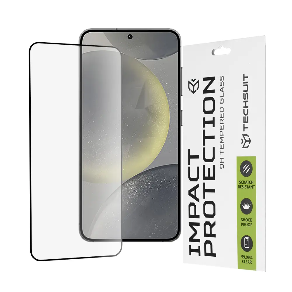 Techsuit 111D Celoplošné Celolepicí Sklo Samsung Galaxy S24 S25 Černé