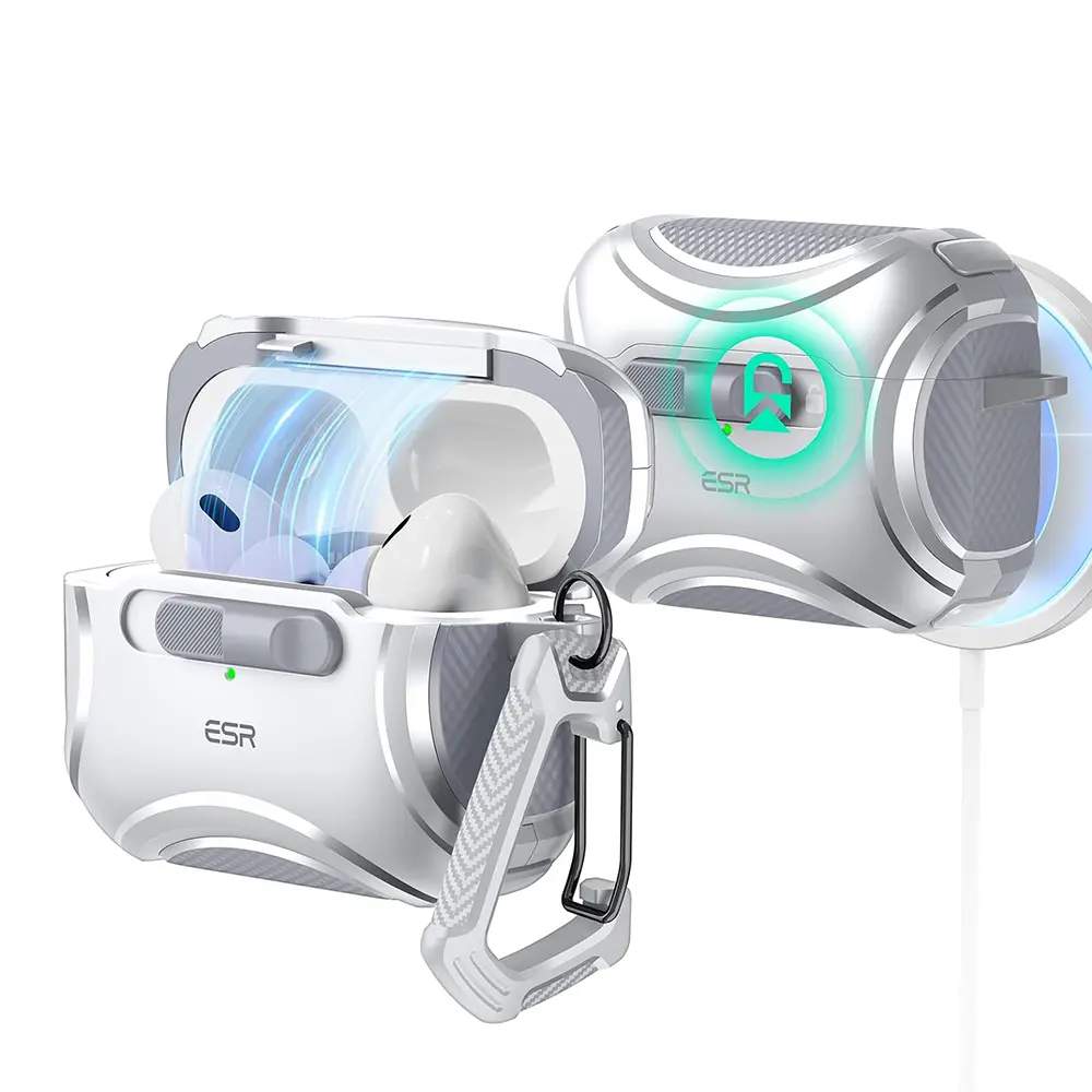 ESR Cyber Magnetické pouzdro HaloLock Apple AirPods Pro 1 2 Šedé
