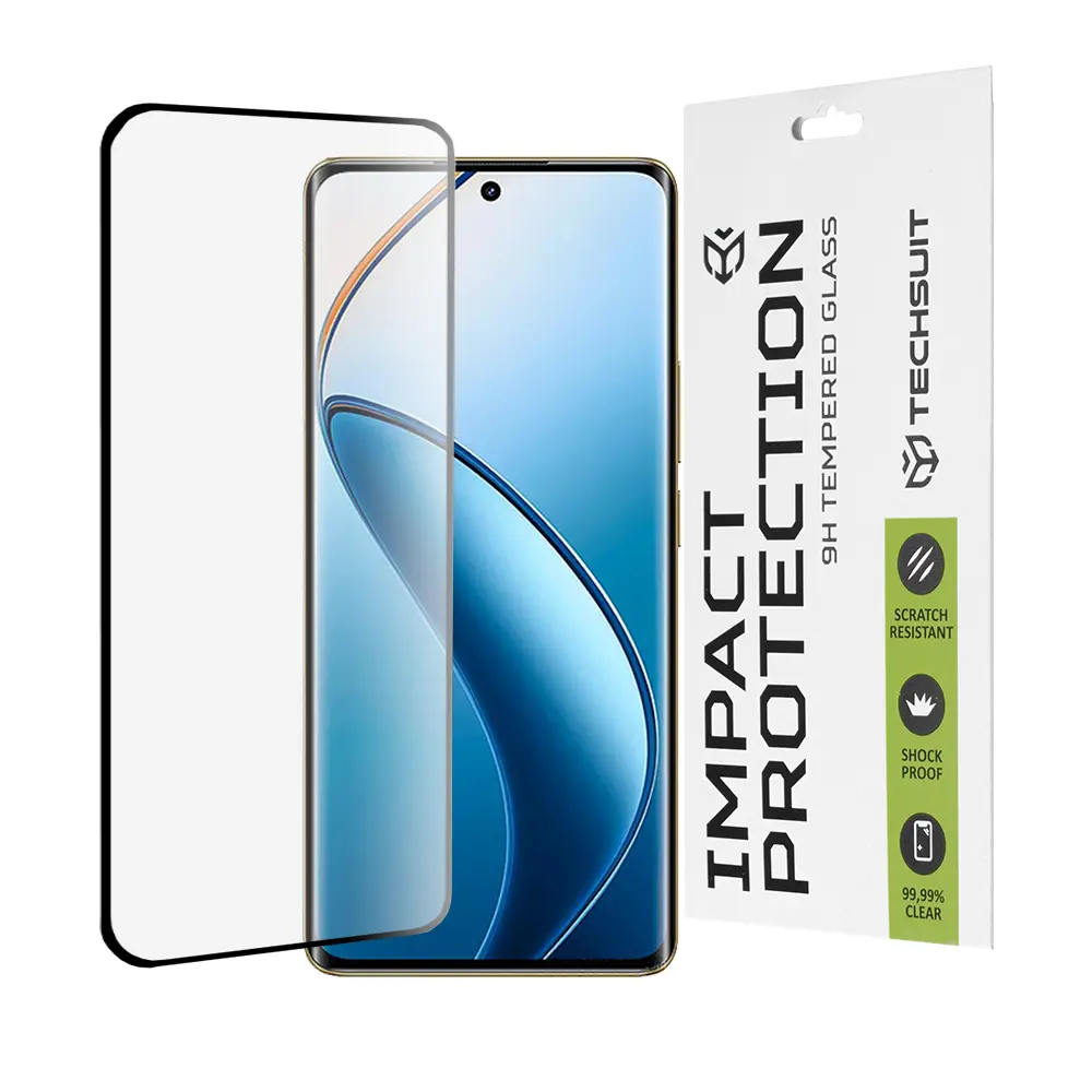 Techsuit 111D Celoplošné 3D sklo Realme 12 Pro 12 Pro+ Black