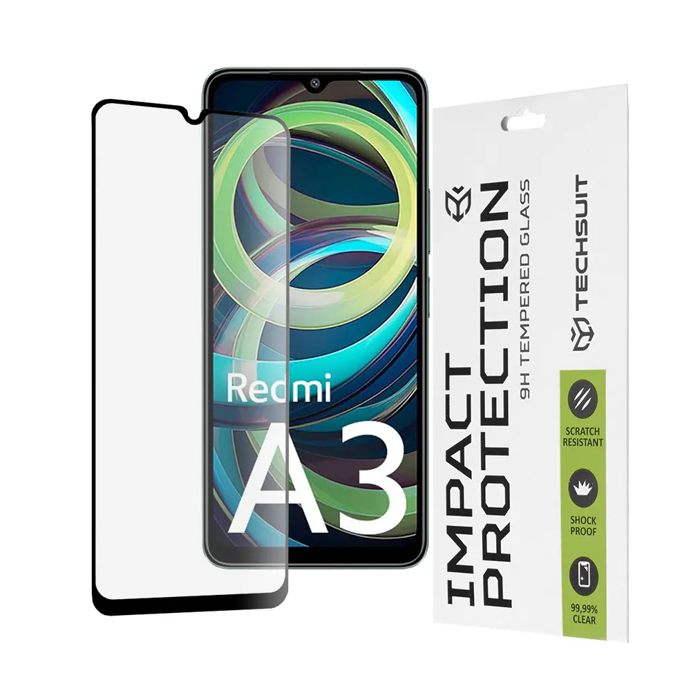 Techsuit Celolepicí sklo Xiaomi Redmi A3 Redmi A3x Černé