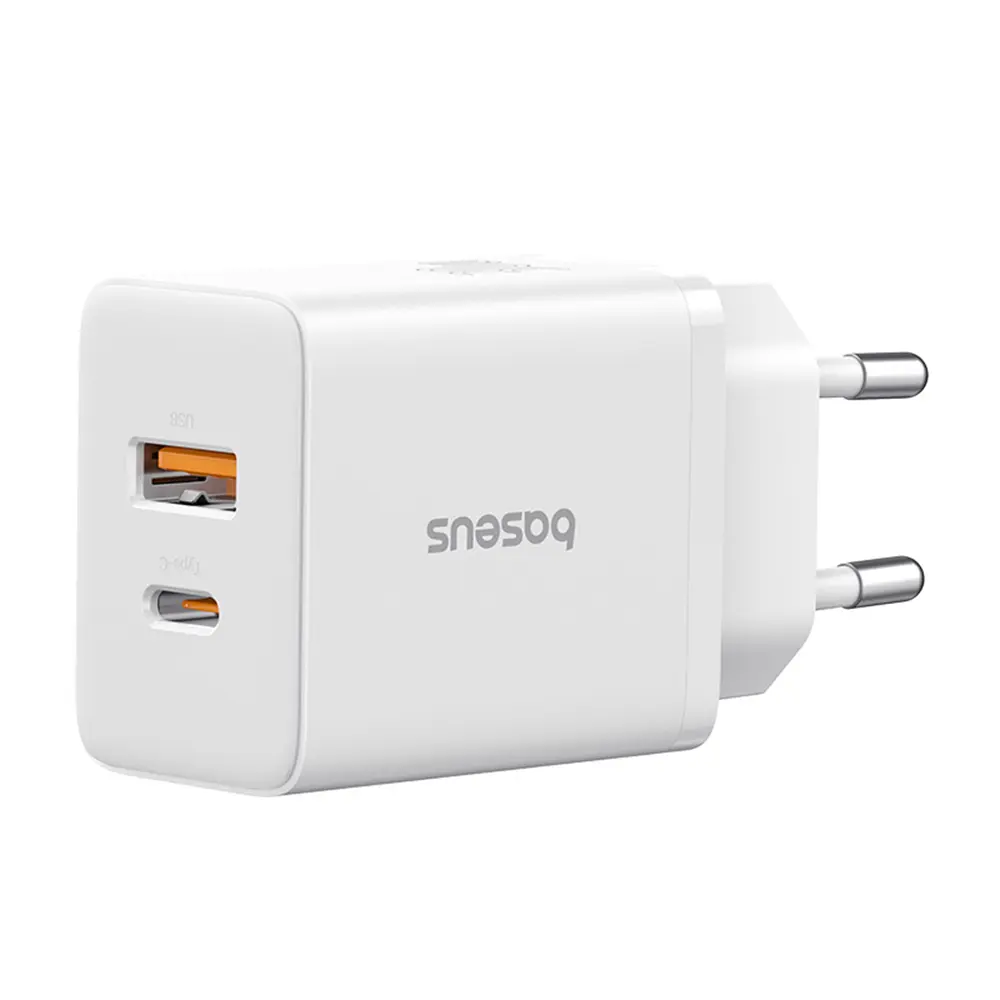 Baseus Nástěnná nabíječka USB Type-C Rychlonabíjení 30W Měsíční bílá