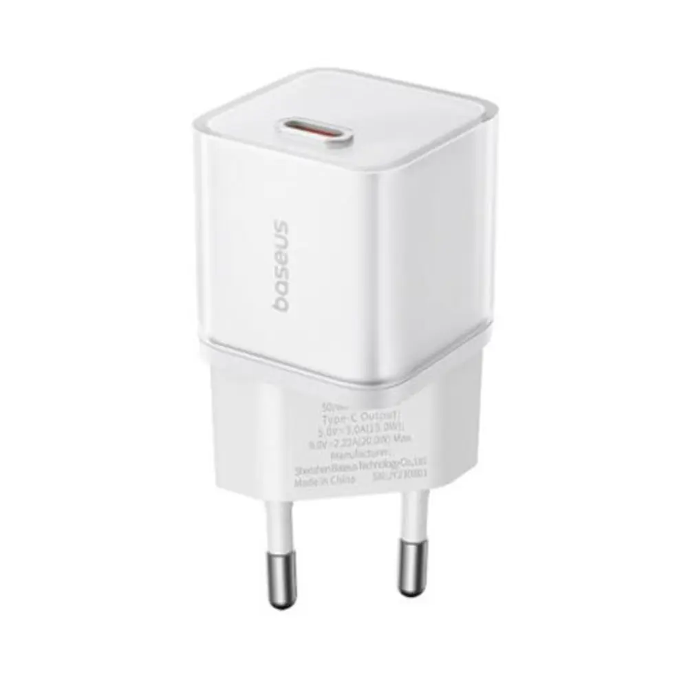 Baseus Nástěnná nabíječka GaN5S Type-C 20W White