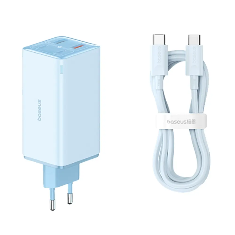 Baseus GaN6 Pro Síťová nabíječka 2x USB 2x Type-C 100W Modrá