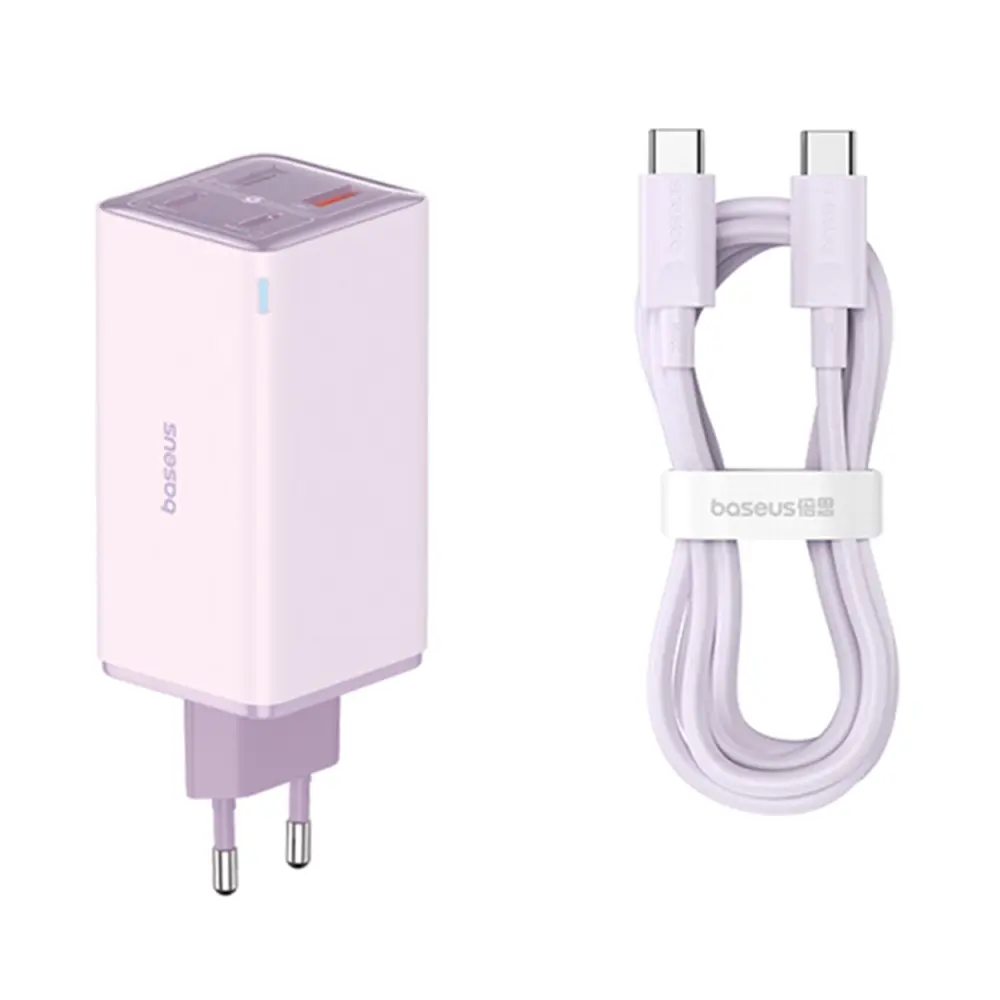 Baseus Nástěnná nabíječka GaN6 Pro 2xUSB 2xType-C 100W Fialová