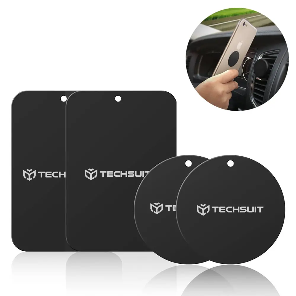 Techsuit MP04 Kovová destička 4ks matná 3M lepidlo černá