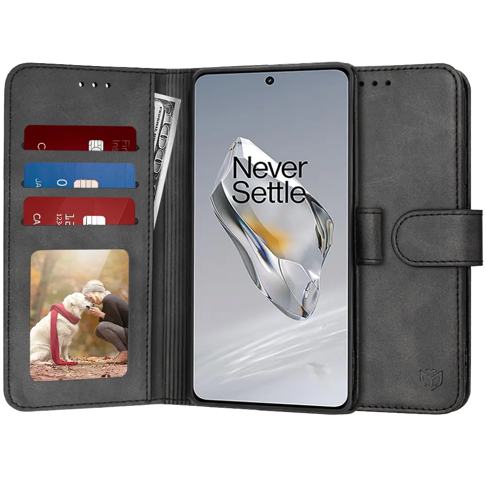 Techsuit Pouzdro Kniha OnePlus 12 Černá