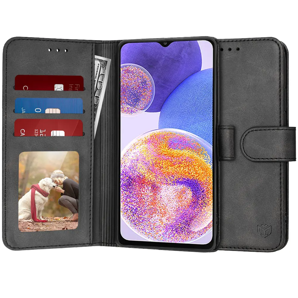 Techsuit Knižkové pouzdro Samsung Galaxy A23 4G A23 5G Černá