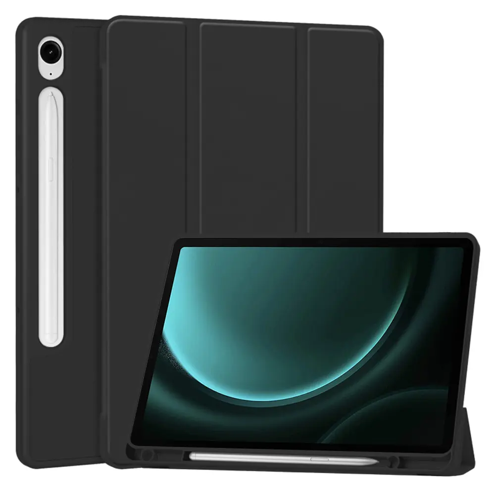 Techsuit Flex Trifold s držákem tužky Samsung Tab S9 FE S10 FE Černá