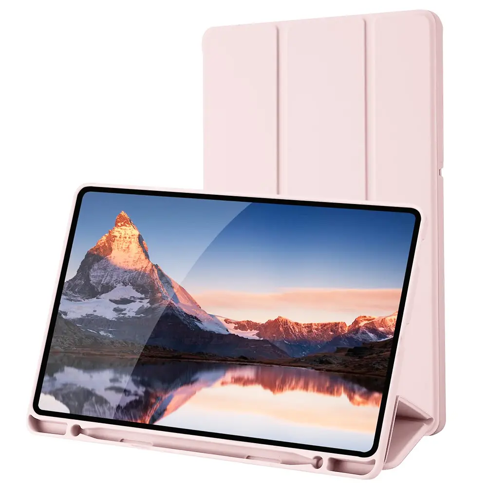 Techsuit Flex Trifold s držákem tužky Samsung Tab S6 Lite Růžový