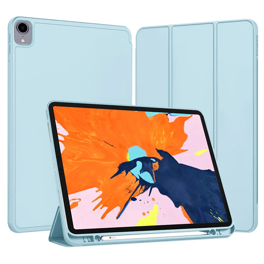 Techsuit Flex Trifold držák tužky iPad Pro 12.9 Nebesky modrá