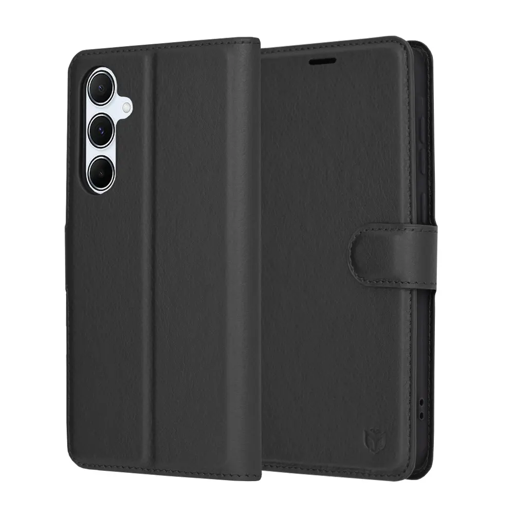 Techsuit Kožené pouzdro Samsung Galaxy A55 5G Černá