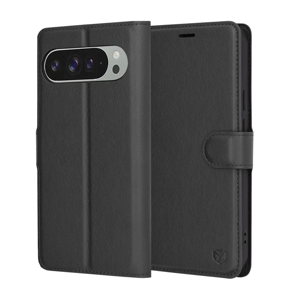 Techsuit Kožené pouzdro Google Pixel 9 Pro XL Černá