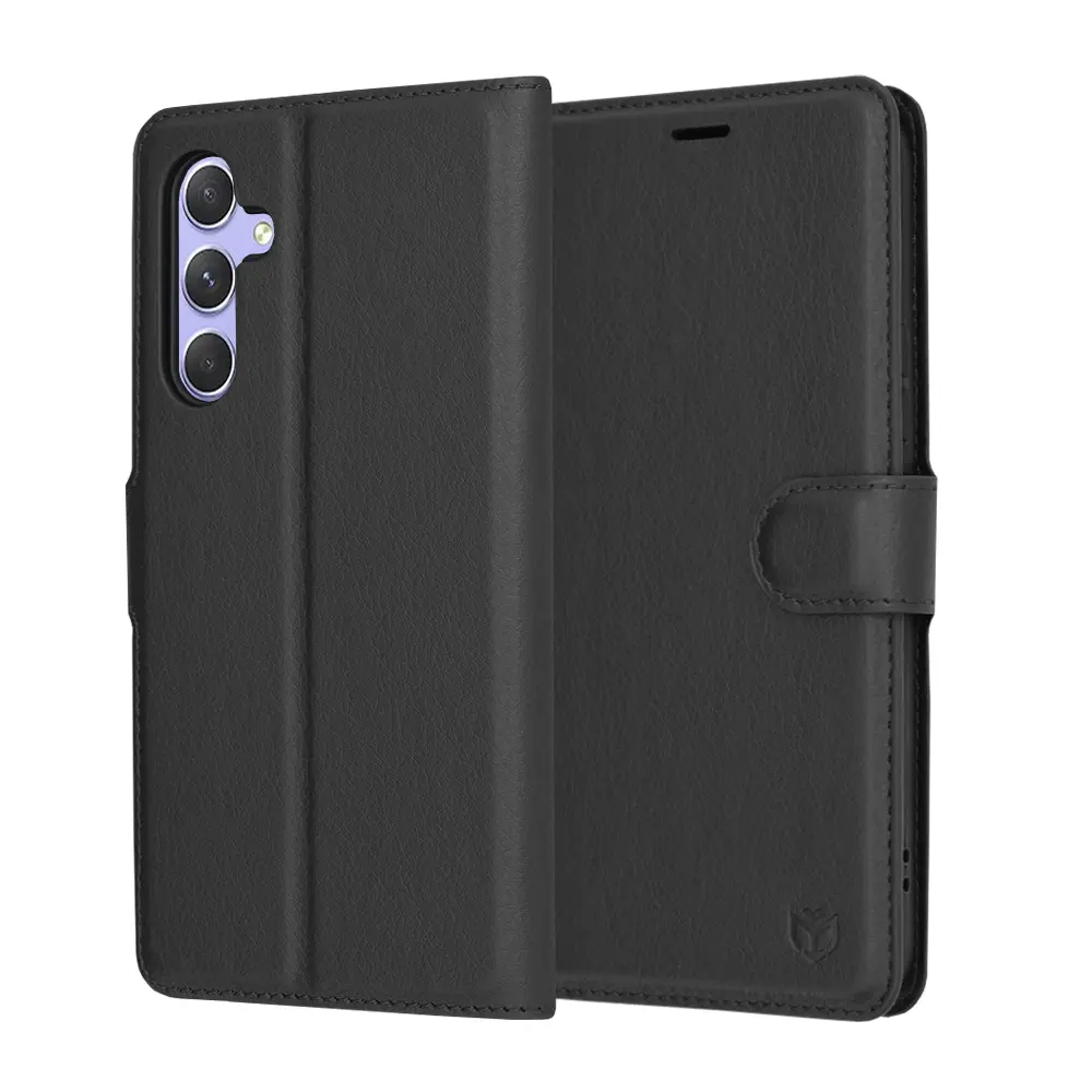 Techsuit Kožené pouzdro Samsung Galaxy A54 Černá