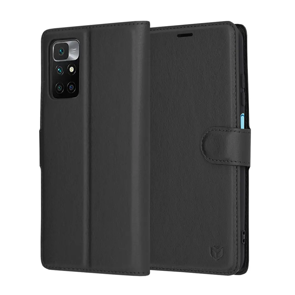 Techsuit Kožené pouzdro Xiaomi Redmi 10 Redmi 10 2022 Černé